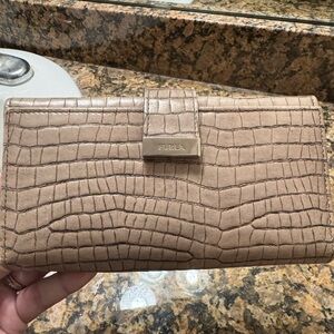 Furla Tan Croc-Embossed Women's Wallet